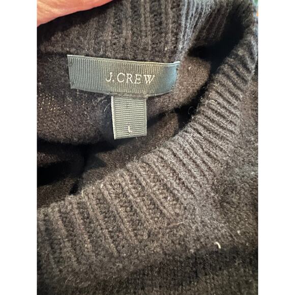 J Crew Zipper Detail Boxy crewneck sweater Black L - Picture 7 of 8